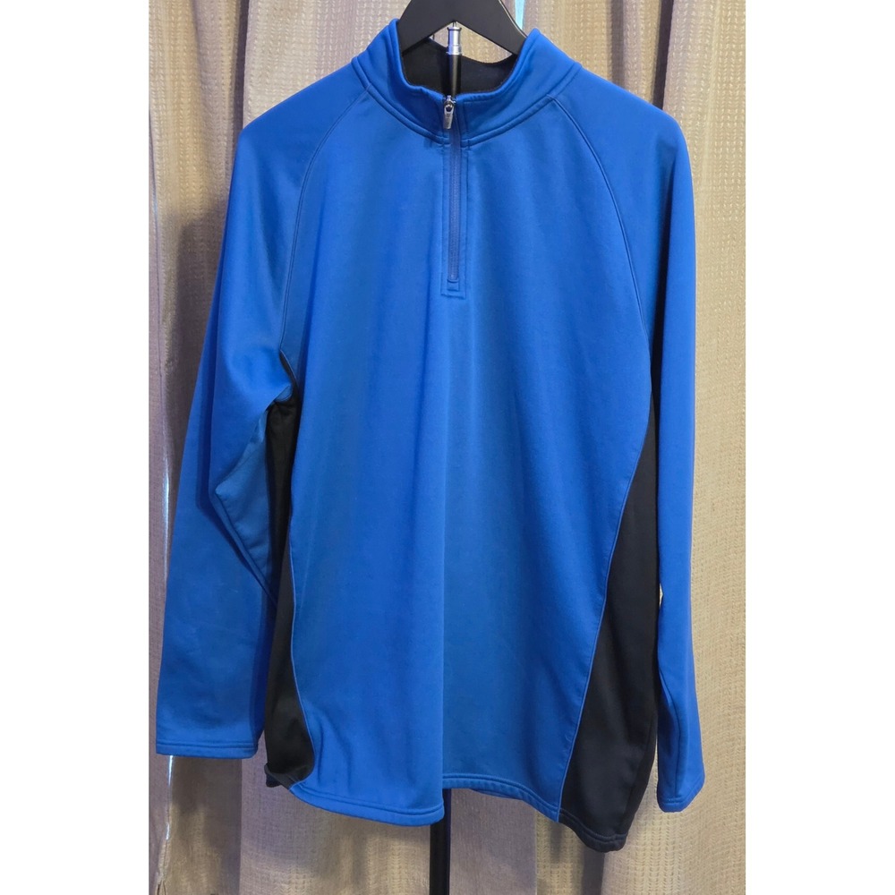 Champion Double Dry Quarter Zip Jacket Mens Size XL Blue Black